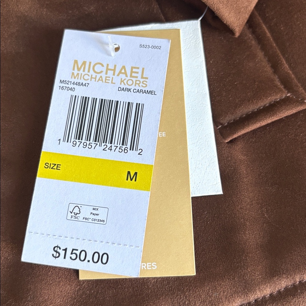 Michael Kors Faux Suede Jacket Size Medium NWT - Picture 7 of 11
